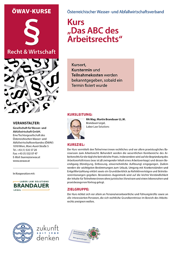 Cover Kursfolder ABC des Arbeitsrechts