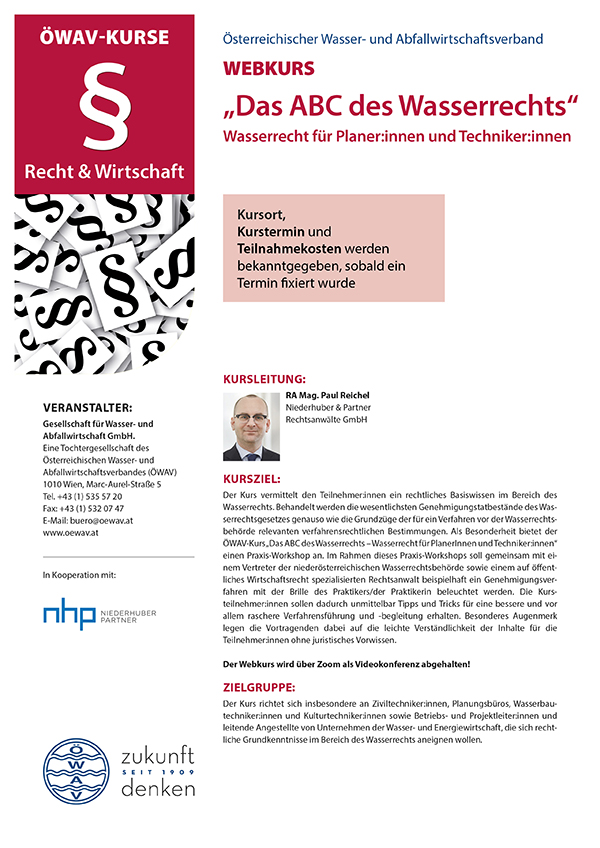 Cover Kursfolder Webkurs ABC des Wasserrechts