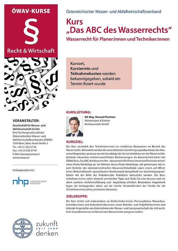 Cover Kursfolder ABC des Wasserrechts
