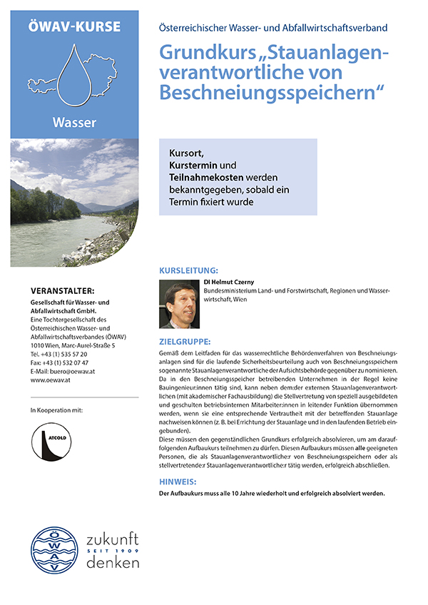 Cover Kursfolder Grundkurs Beschneiungsspeicher