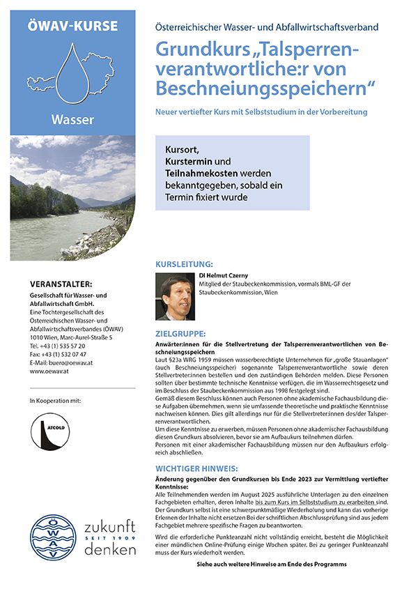 Cover Kursfolder Grundkurs Beschneiungsspeicher