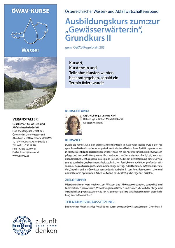 Cover Kursfolder Grundkurs zwei zum:zur Gewässerwärter:in