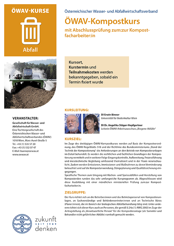 Cover Kursfolder Ausbildung zum:zur Kompostfacharbeiter:in