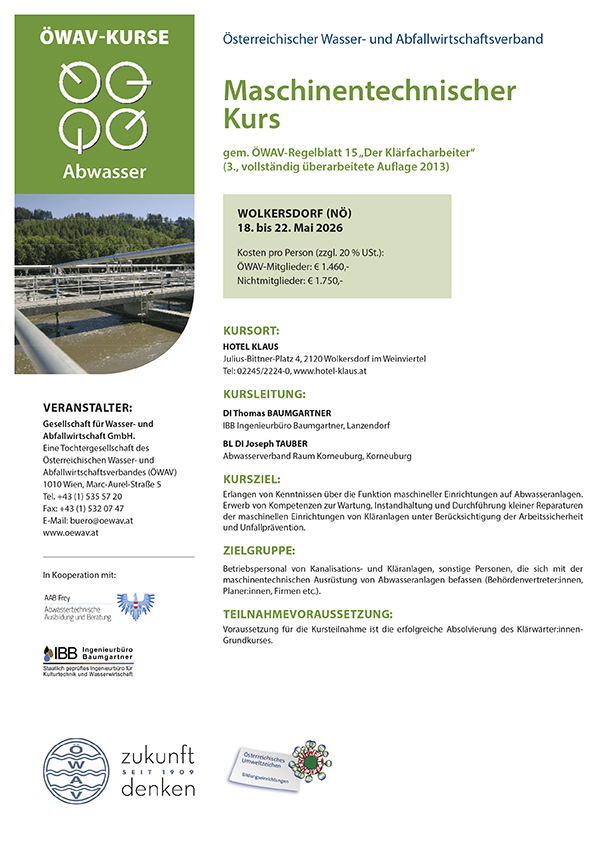 Cover Kursfolder Maschinentechnischer Kurs