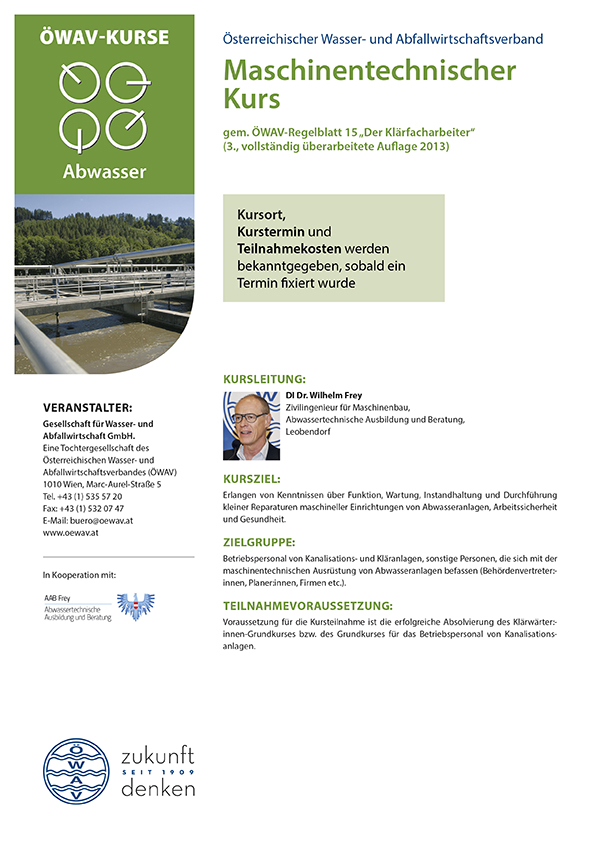 Cover Kursfolder Maschinentechnischer Kurs