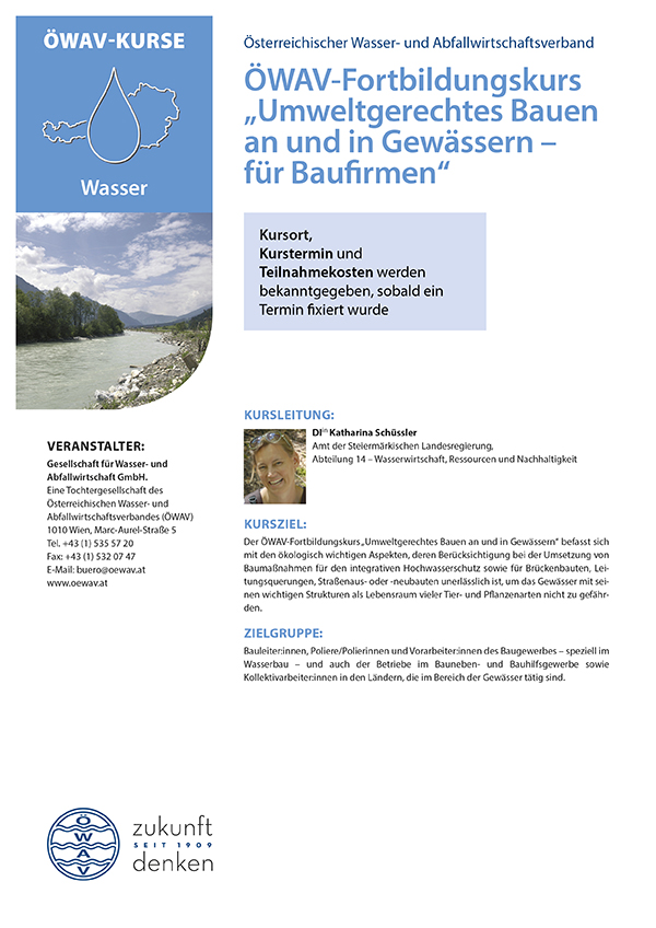 Cover Kursfolder Umweltgerechtes Bauen an und in Gewässern